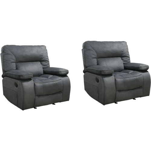 Chapman Manual Glider Recliner in Polo Blue Fabric (Set of 2)