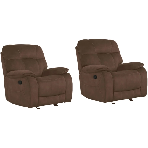 Cooper Manual Glider Recliner in Shadow Brown Fabric (Set of 2)