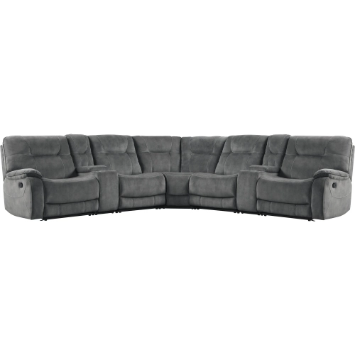 Cooper 7 Piece Modular Manual Reclining Sectional Sofa in Shadow Grey Fabric