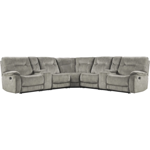 Cooper 7 Piece Modular Manual Reclining Sectional Sofa in Shadow Beige Fabric