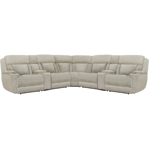 Dalton 7 Piece Modular Power Reclining Sectional Sofa in Fawn Beige Performance Fabric