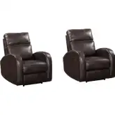 Devin Power Recliner in Pebble Dark Brown Leatherette (Set of 2)