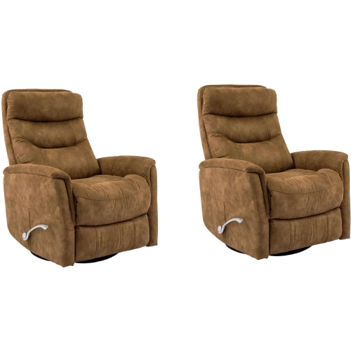 Gemini Manual Swivel Glider Recliner in Autumn Brown Fabric (Set of 2)