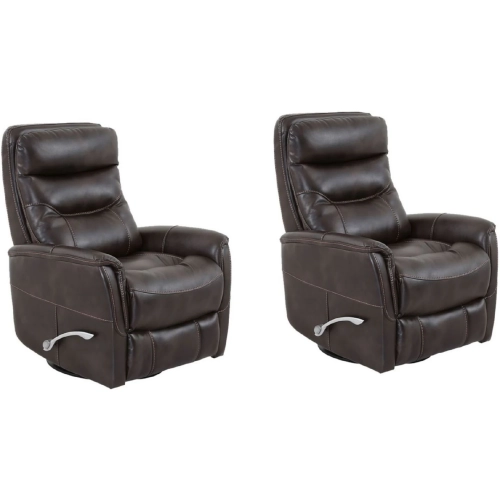 Gemini Manual Swivel Glider Recliner in Truffle Dark Brown Leatherette (Set of 2)