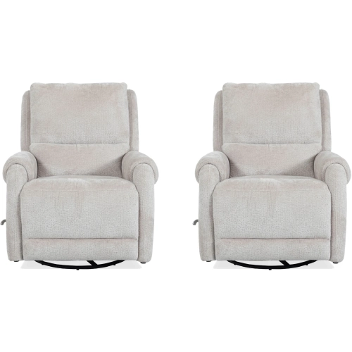 Gentry Manual Swivel Glider Recliner in Mist Beige Fabric (Set of 2)
