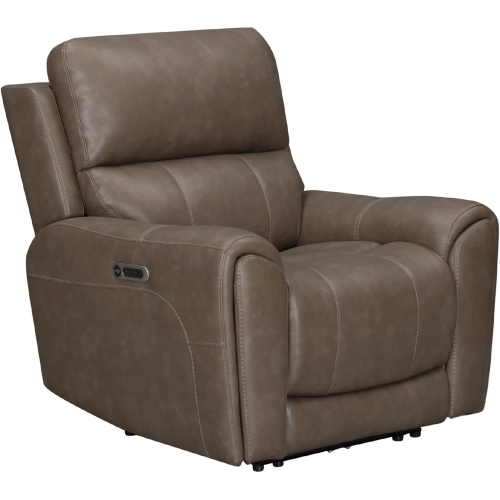 Hancock Zero Gravity Power Recliner in Bette Hazel Brown Leatherette