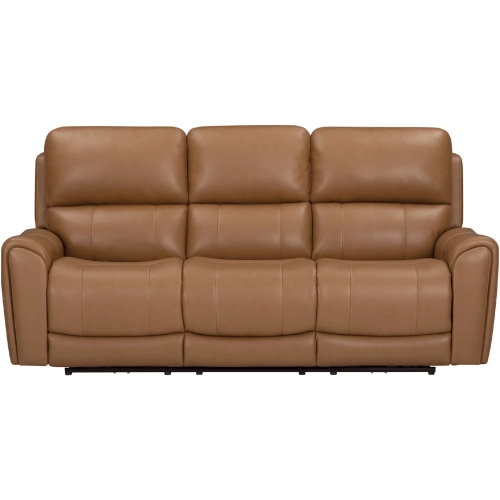 Hancock Zero Gravity Power Reclining Sofa w/ Drop Table in Apple Cider Brown Leatherette