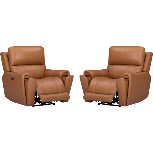 Hancock Zero Gravity Power Recliner in Apple Cider Brown Leatherette (Set of 2)