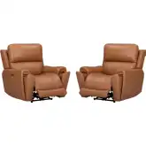 Hancock Zero Gravity Power Recliner in Apple Cider Brown Leatherette (Set of 2)