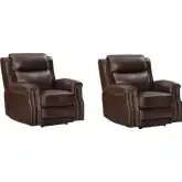 Hensley Power Recliner Two Pack in Smooth Espresso Dark Brown Top Grain Leather