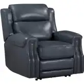 Hensley Power Recliner in Marina Dream Navy Blue Top Grain Leather