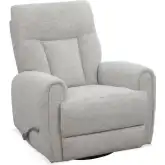Natalia Manual Swivel Glider Recliner in Thunderstorm Gray Fabric
