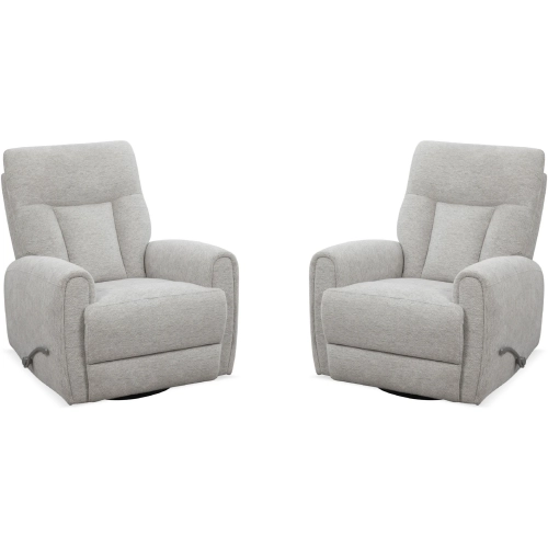 Natalia Manual Swivel Glider Recliner in Thunderstorm Gray Fabric (Set of 2)