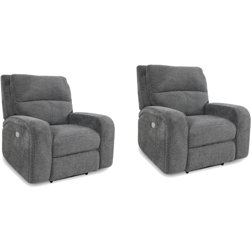 Polaris Power Recliner in Bizmark Grey Fabric (Set of 2)