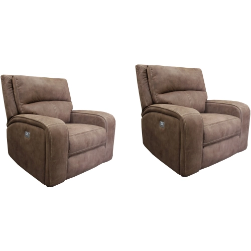 Polaris Power Recliner in Kahlua Brown Fabric (Set of 2)
