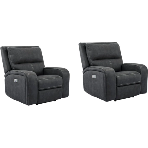 Polaris Power Recliner in Slate Grey Fabric (Set of 2)