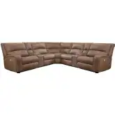 Polaris 7 Piece Modular Power Reclining Sectional Sofa in Kahlua Brown Fabric