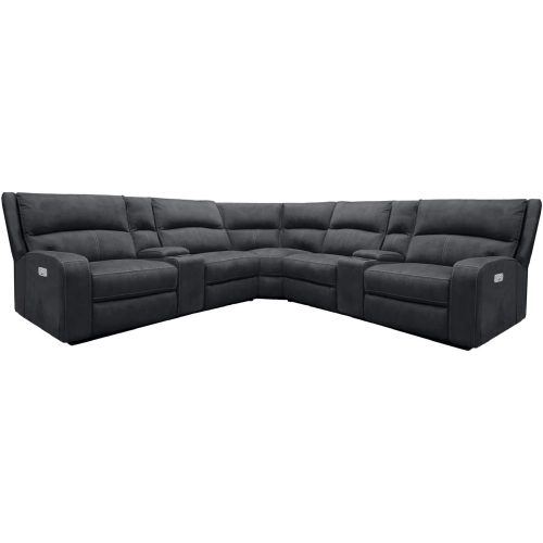 Polaris 7 Piece Modular Power Reclining Sectional Sofa in Slate Dark Grey Fabric