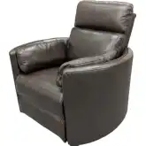 Radius Manual Swivel Glider Recliner in Hickory Brown Top Grain Leather