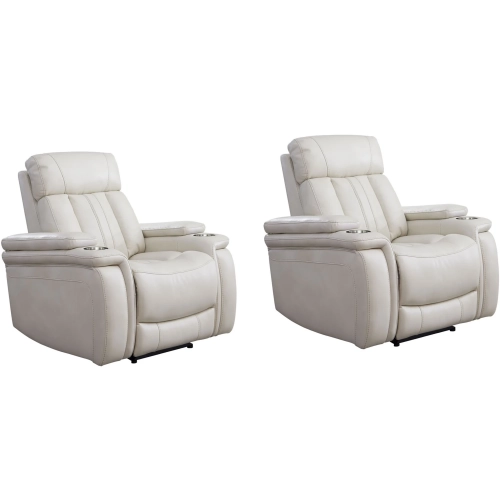 Royce Power Recliner in Fantom Ivory Leatherette (Set of 2)