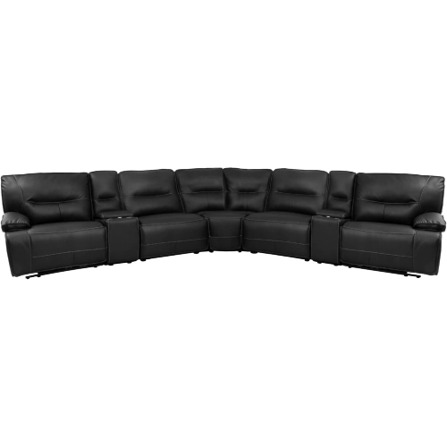 Spartacus 7 Piece Modular Power Reclining Sectional Sofa in Black Performance Fabric