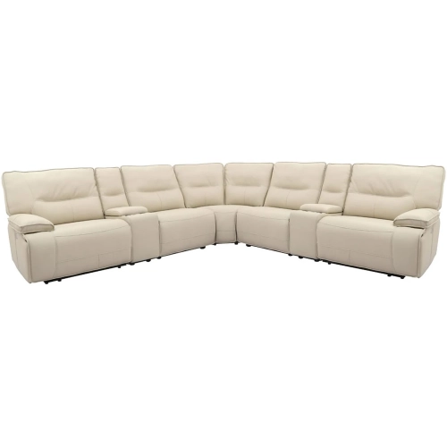 Spartacus 7 Piece Modular Power Reclining Sectional Sofa in Oyster Beige Fabric