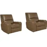 Swift Power Recliner in Bourbon Brown Top Grain Leather (Set of 2)