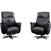 Tripp Power Swivel Recliner in Cortana Blackberry Top Grain Leather (Set of 2)