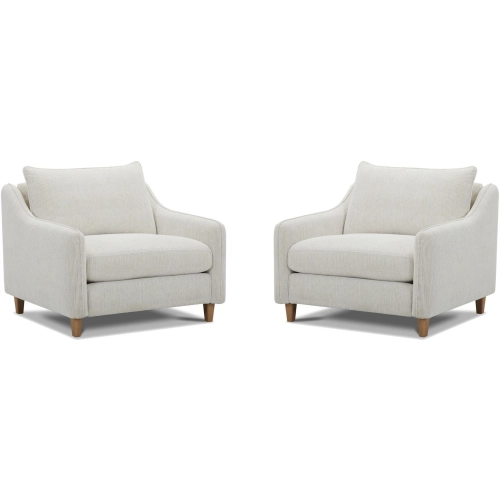 Vogue Accent Chair in Neutral Chalk Off White Fabric (Set of 2)