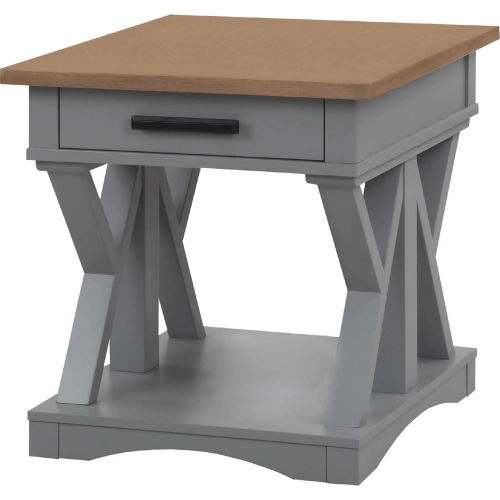 Americana Modern End Table in Dove Grey & Oak Veneer