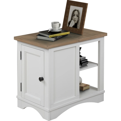 Americana Modern Chairside Table in Cotton White Wood