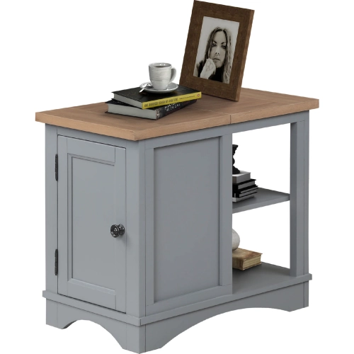 Americana Modern Chairside Table in Dove Grey Wood