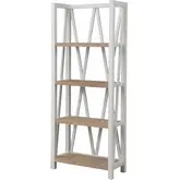 Americana Modern Etagere Bookcase in Cotton White Wood