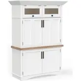 Americana Modern Workstation Cabinet in Cotton White Wood