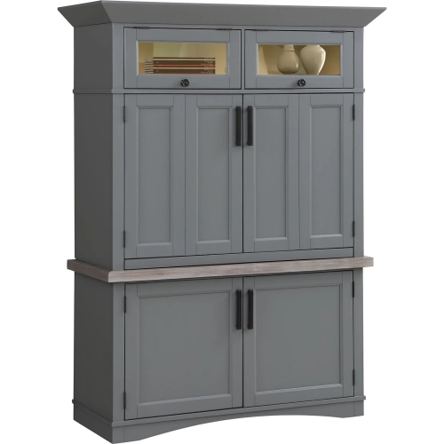 Americana Modern Workstation Cabinet in Dove Grey Wood