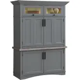 Americana Modern Workstation Cabinet in Dove Grey Wood