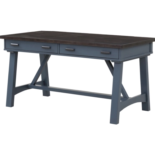 Americana Modern 60" Writing Desk in Denim Blue Wood