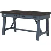 Americana Modern 60" Writing Desk in Denim Blue Wood