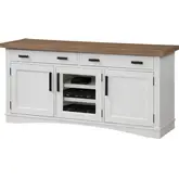 Americana Modern 63" TV Stand Console with Power in Cotton White Wood