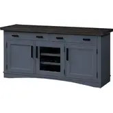 Americana Modern 63" TV Stand Console with Power in Denim Blue Wood