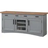 Americana Modern 63" TV Stand Console with Power in Dove Grey Wood