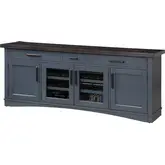 Americana Modern 76" TV Stand Console with Power in Denim Blue Wood