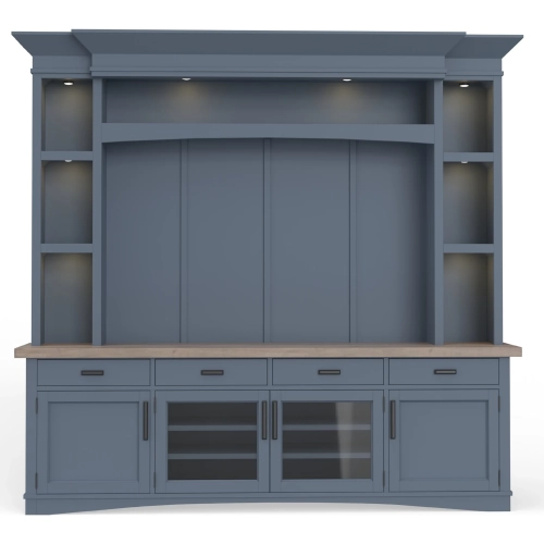 Americana Modern 4 Piece Entertainment Wall in Denim Wood