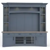 Americana Modern 4 Piece Entertainment Wall in Denim Wood