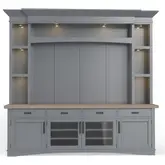 Americana Modern 4 Piece Entertainment Wall in Dove Gray Wood