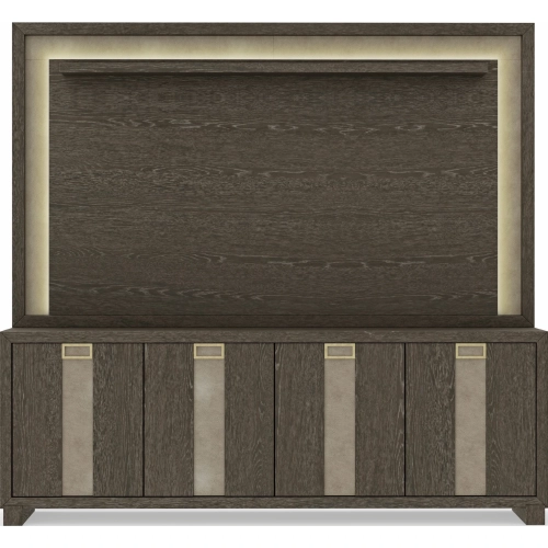 Ascent 90" 3 Piece Entertainment Center in Dark Chocolate Brown Wood