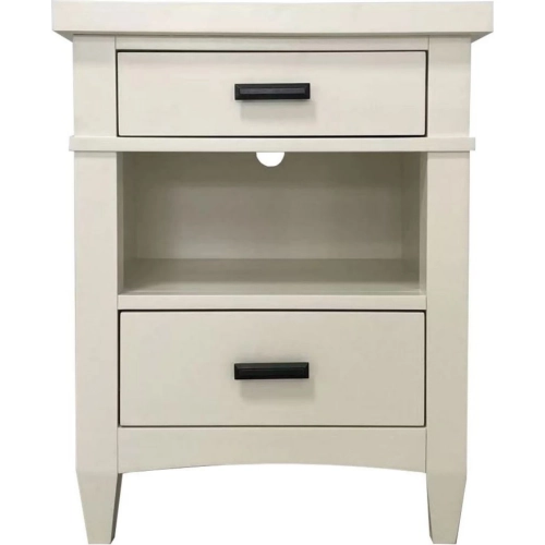 Americana Modern 2 Drawer Nightstand in Cotton White Wood