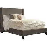 Angel King Bed in Himalaya Charcoal Grey Fabric