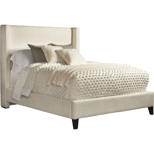 Angel Queen Bed in Himalaya Ivory Fabric