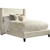 Angel King Bed in Himalaya Ivory Fabric